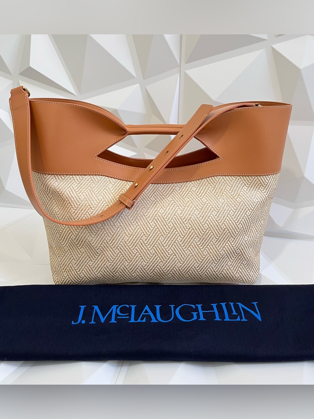 J. McLaughlin Wyndwood Handbag Removable Shoulder Strap 
Gold-Tone Hardware